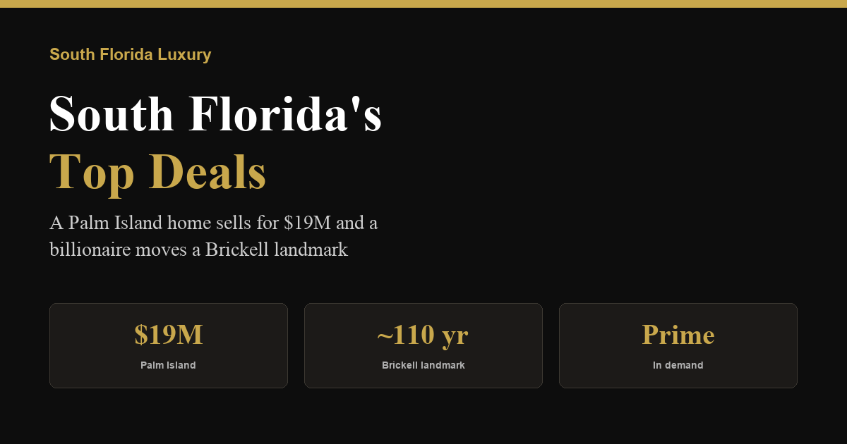 South Florida's Top Deals: Palm Island Home Sells for $19M